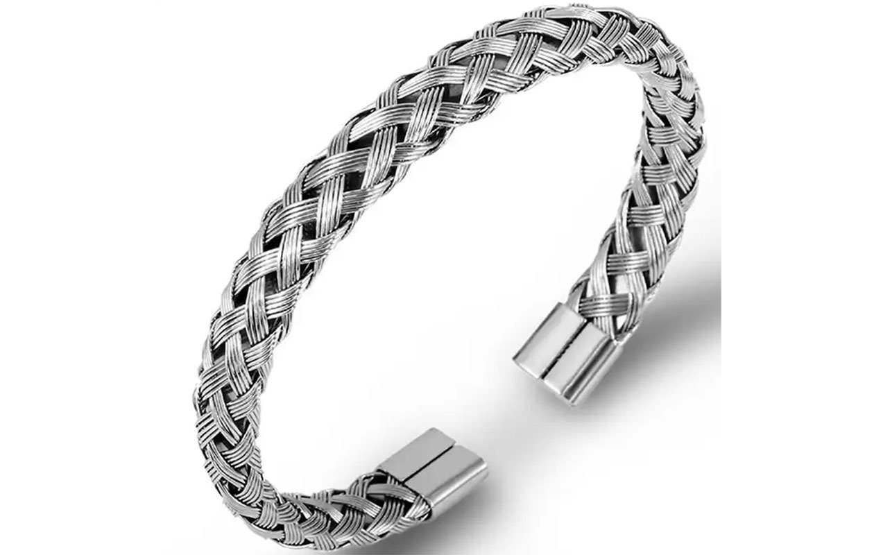 HYKS RVS Gevlochten Bangle Armband