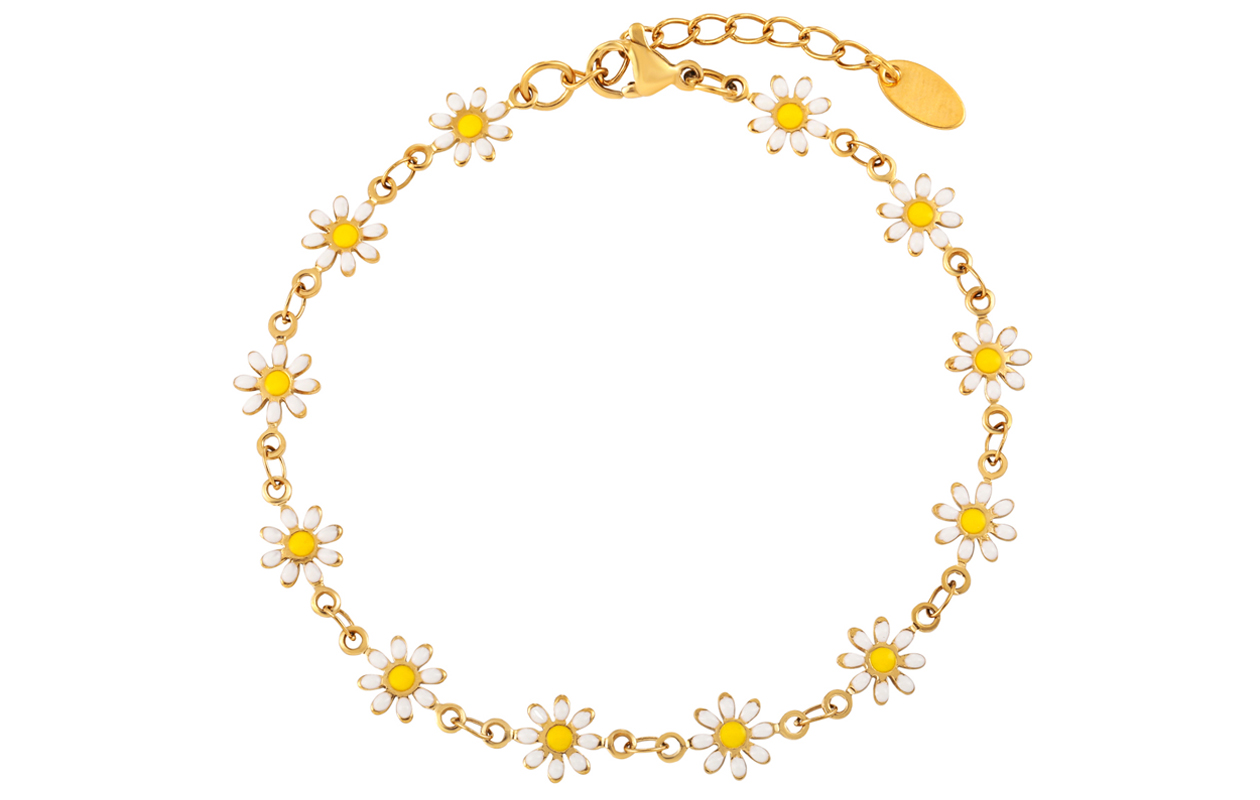 Charmante gouden armband met bloemen design