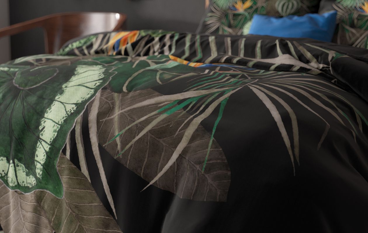 Sleeptime dekbedovertrek Dark Leaves 240 x 200/220