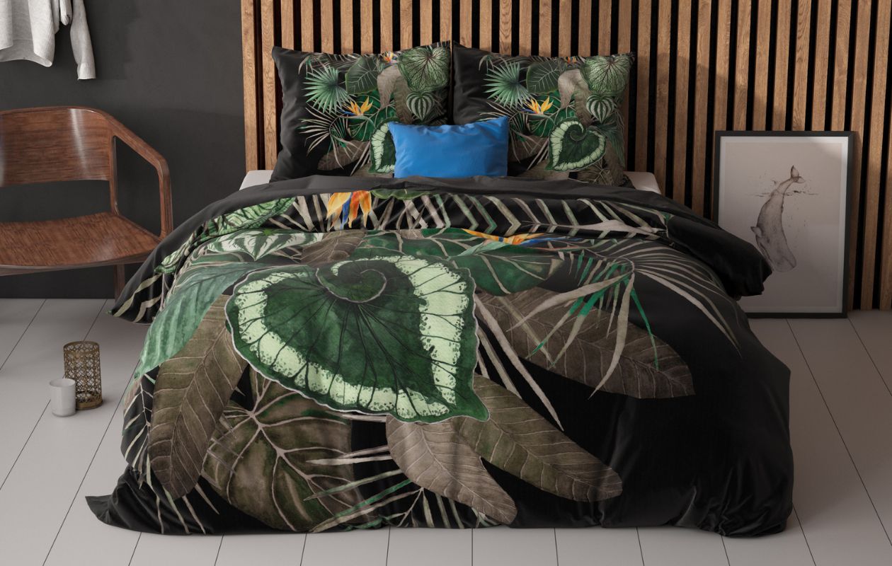 Sleeptime dekbedovertrek Dark Leaves 240 x 200/220