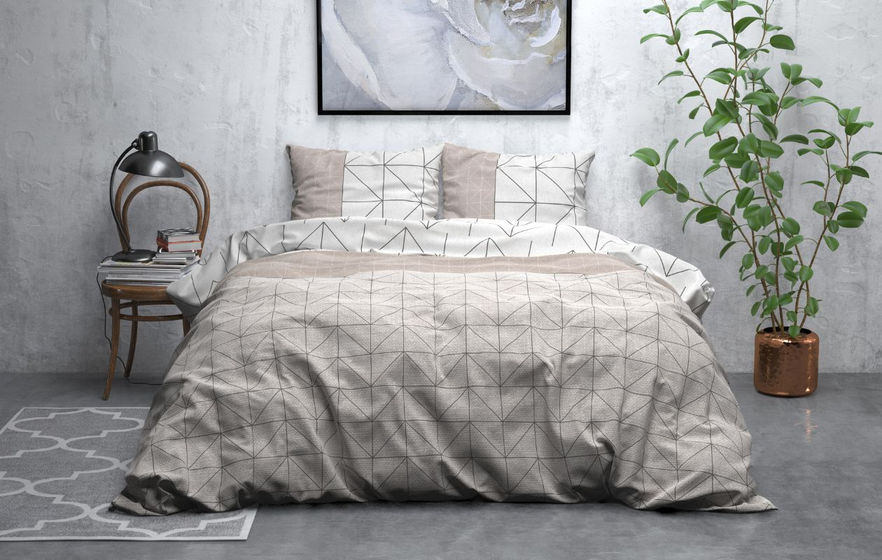 Dekbedovertrek flanel Gino Taupe 240 x 200/220