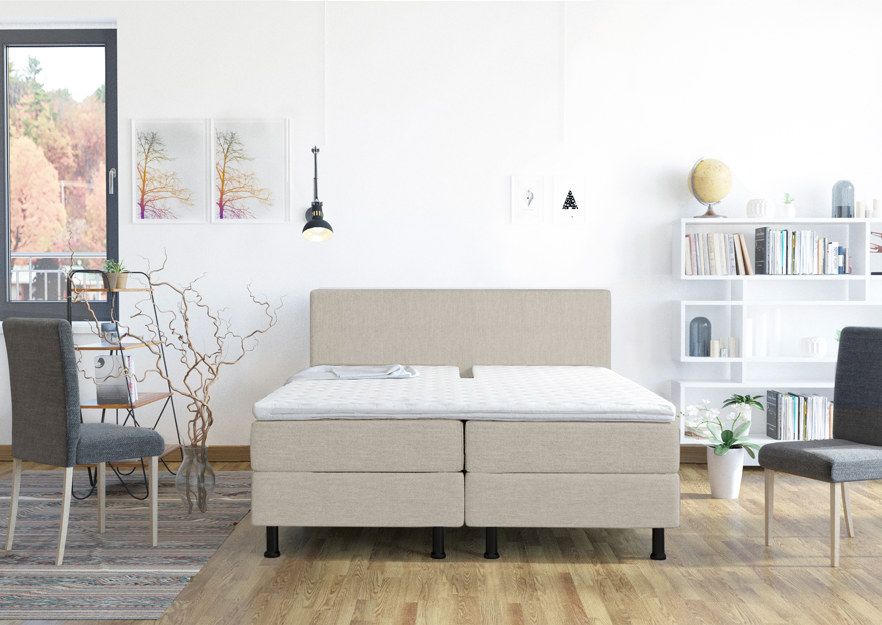Elektrische Boxspring Adriana 180x200 cm Taupe