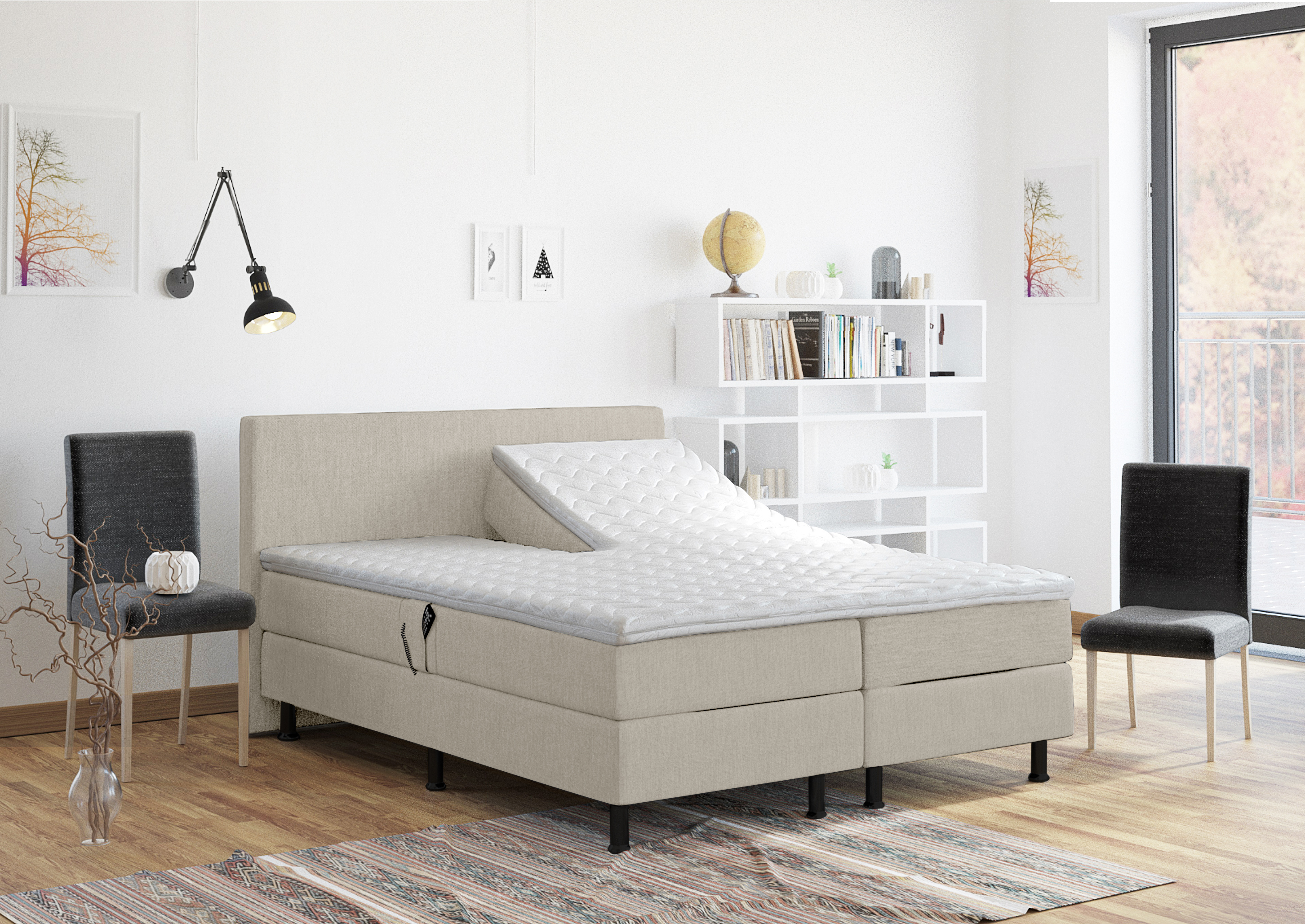 Elektrische Boxspring Adriana 180x200 cm Taupe