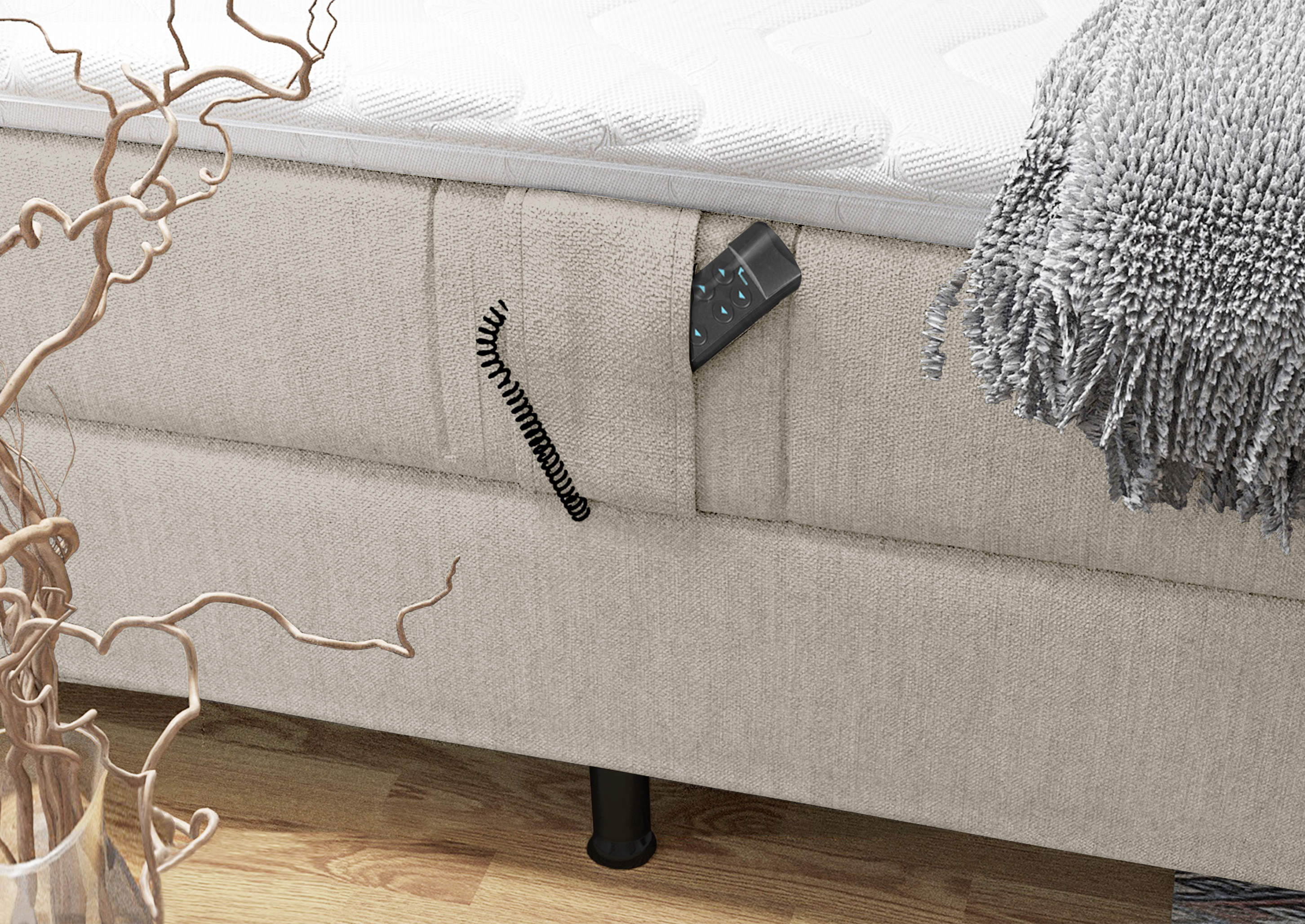 Elektrische Boxspring Adriana 180x200 cm Taupe