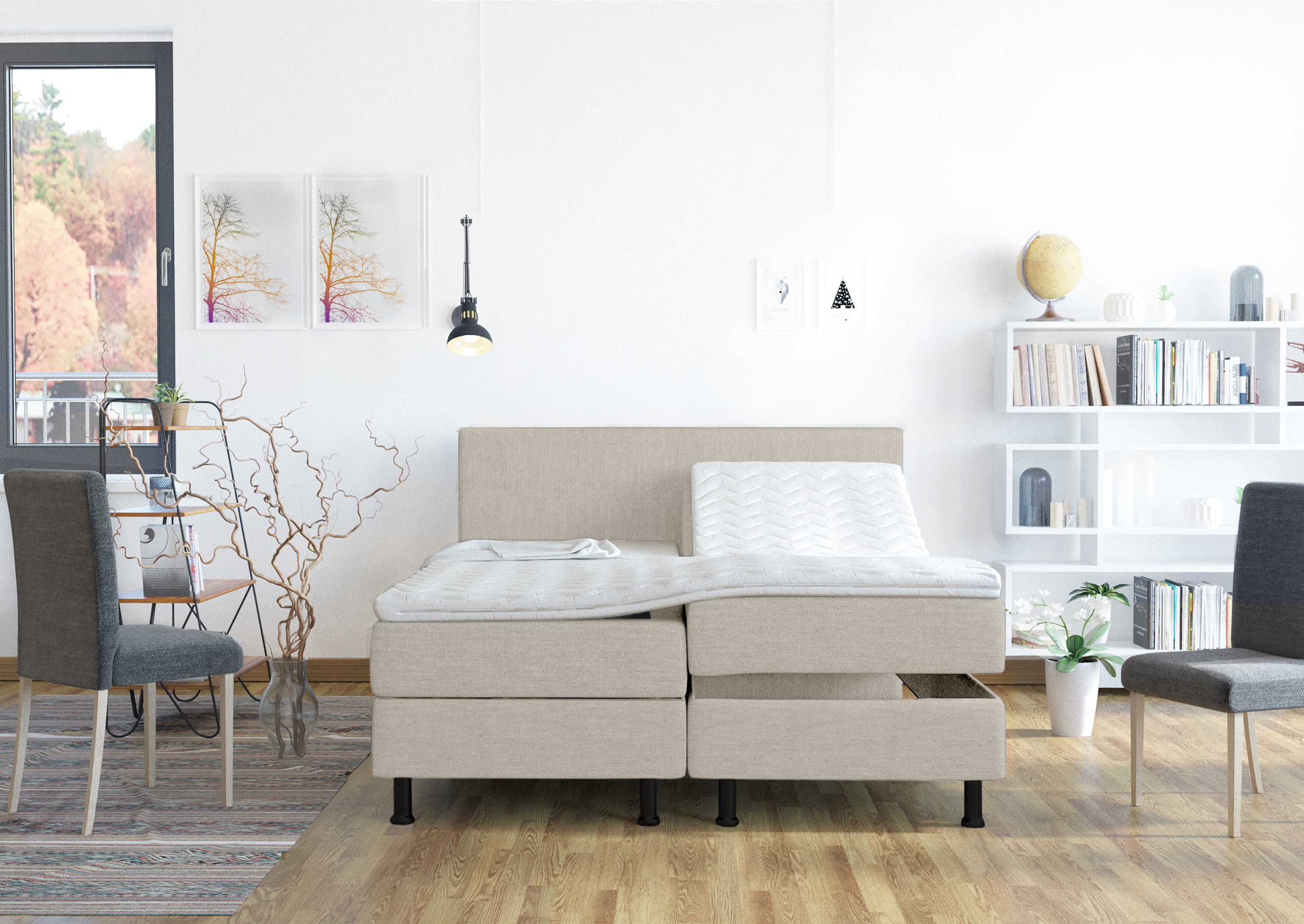 Elektrische Boxspring Adriana 180x200 cm Taupe
