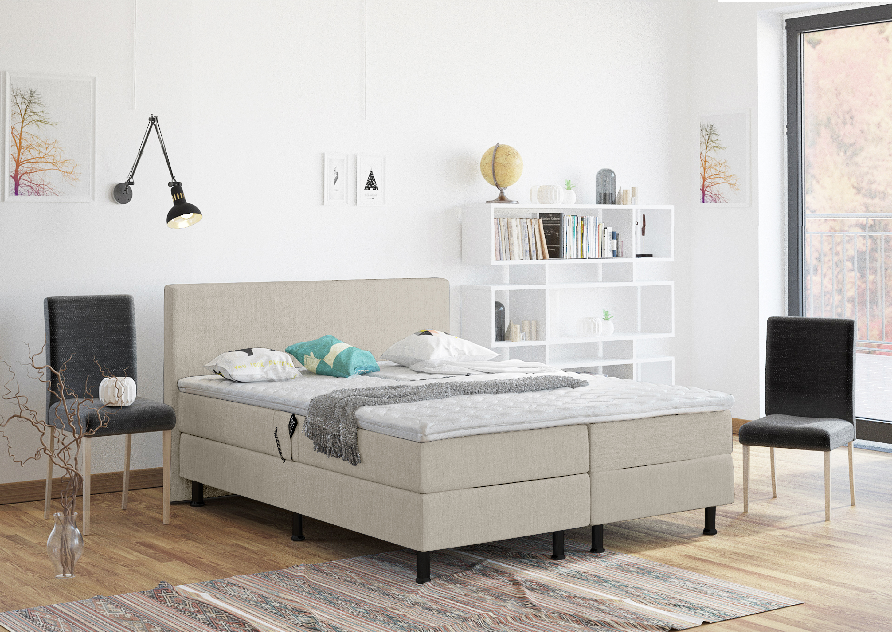 Elektrische Boxspring Adriana 180x200 cm Taupe