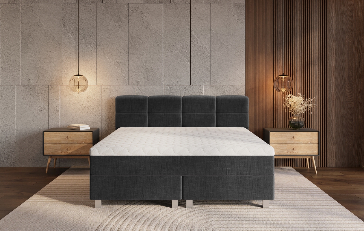 Emsa tweepersoons boxspring Gustavo 180x200 Antraciet