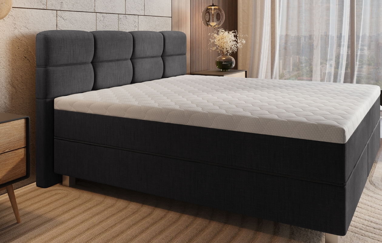 Emsa tweepersoons boxspring Gustavo 180x200 Antraciet