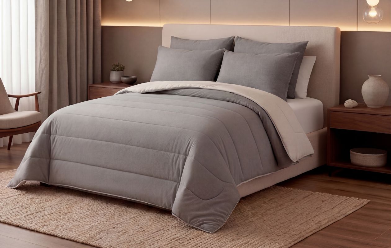 Couette tout-en-un EMSA 240 x 200 (crème-kaki)