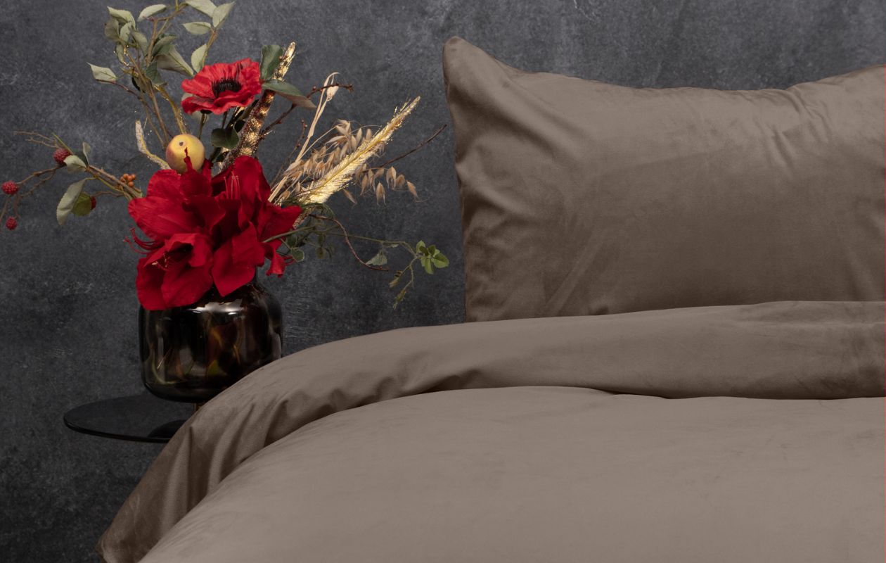 Emsa Velvet Uni Taupe Dekbedovertrekset 240 x 200/220 cm