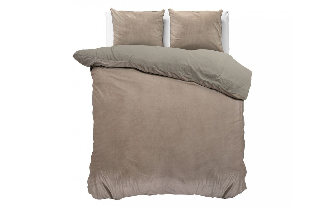 Emsa Velvet Uni Taupe Dekbedovertrekset 240 x 200/220 cm