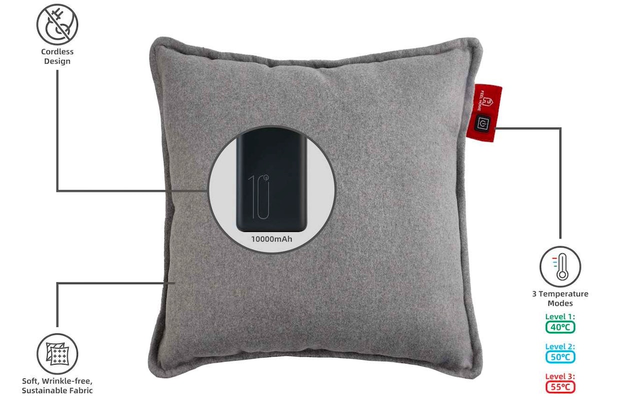 Feel Home verwarmend kussen - met 10000mAh Power bank