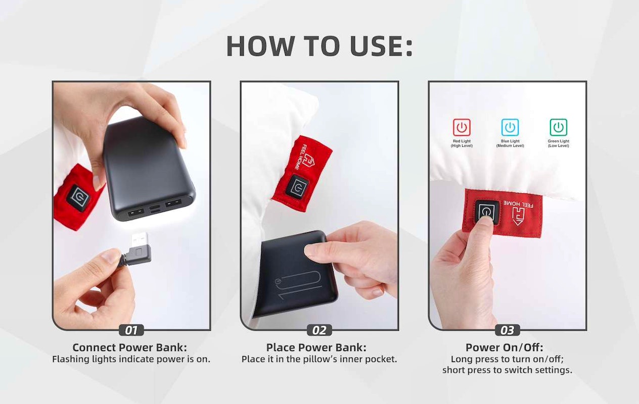 Feel Home verwarmend kussen - met 10000mAh Power bank