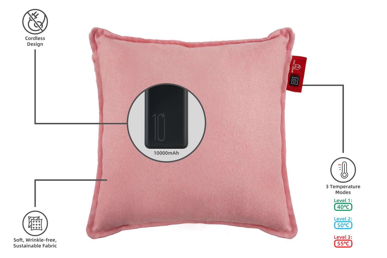 Feel Home Verwarmend Kussen met Power bank