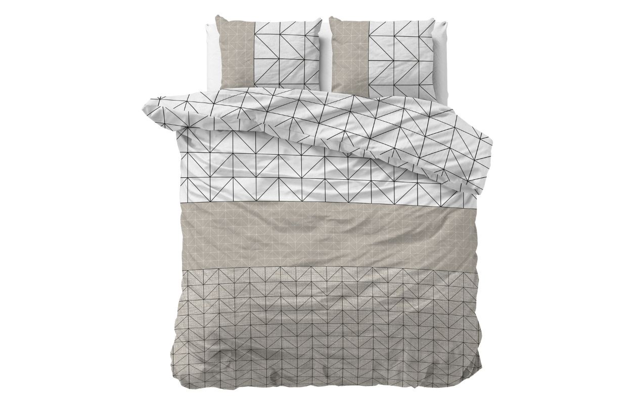 Dekbedovertrek flanel Gino Taupe 240 x 200/220