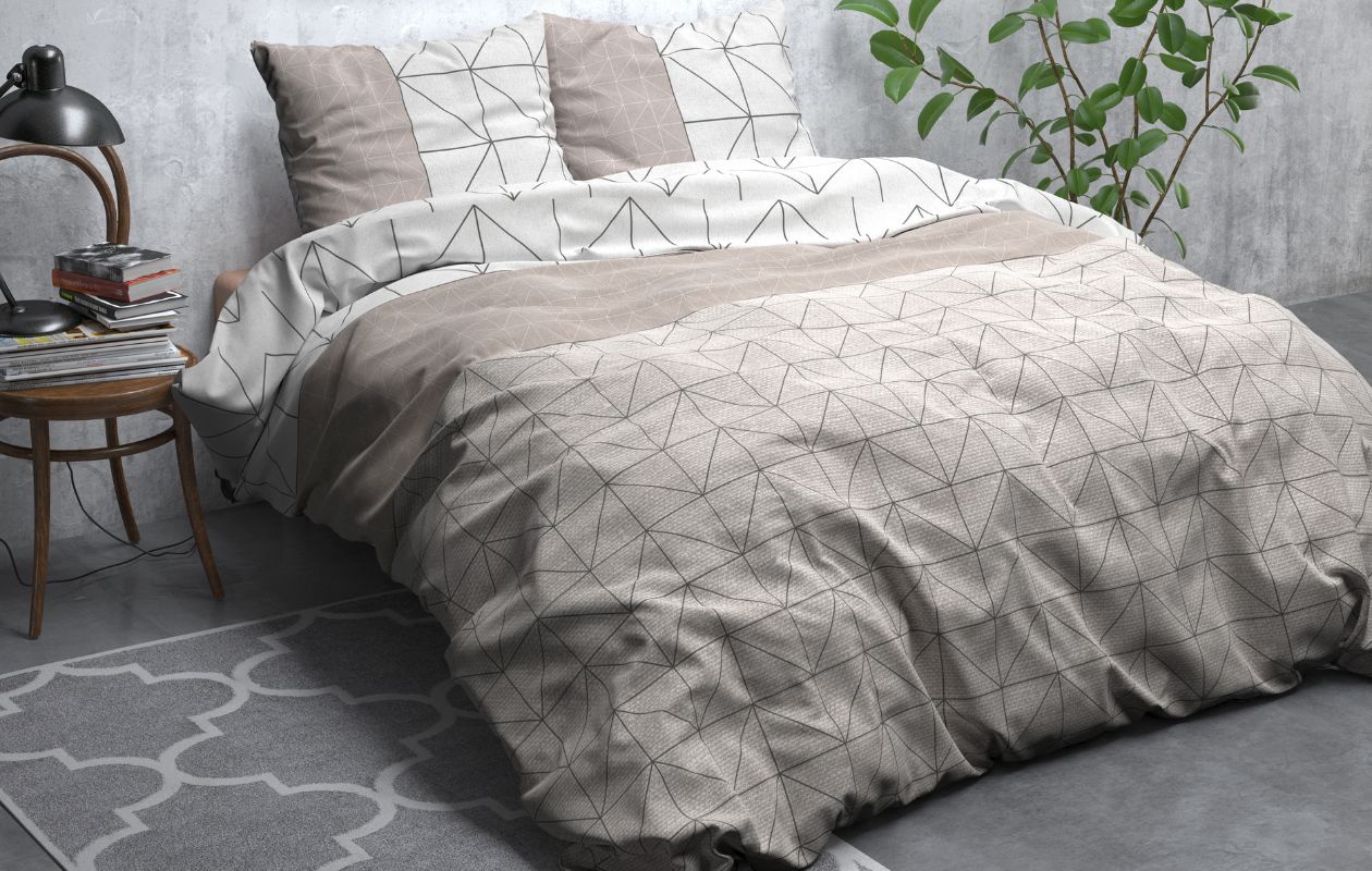 Dekbedovertrek flanel Gino Taupe 240 x 200/220