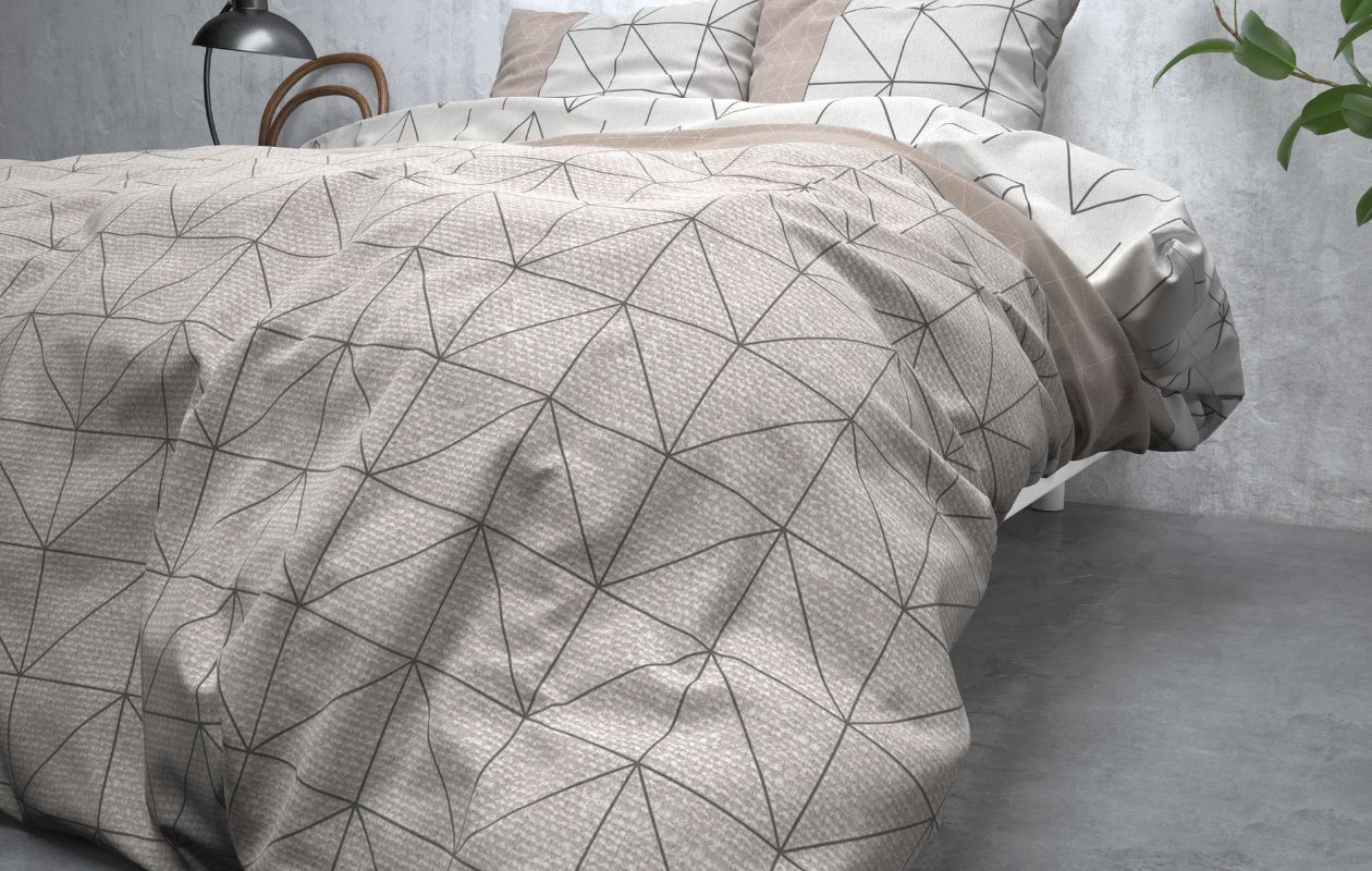 Dekbedovertrek flanel Gino Taupe 240 x 200/220