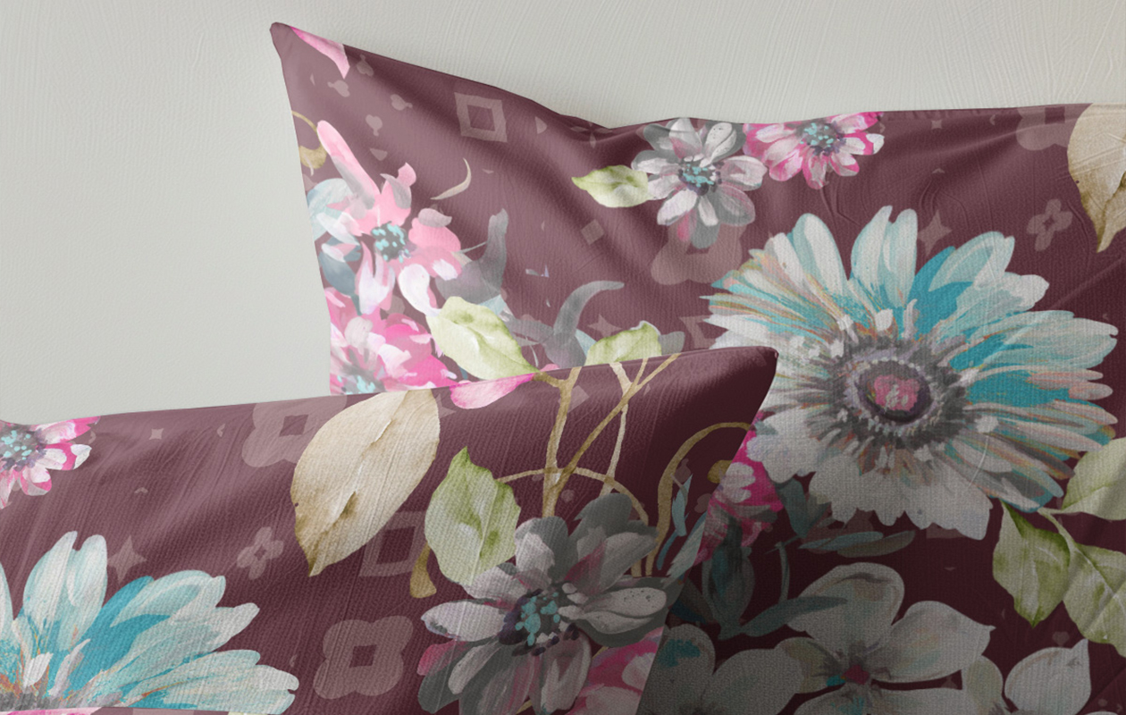 Housse de couette en flanelle - 240x220 cm - Motif floral