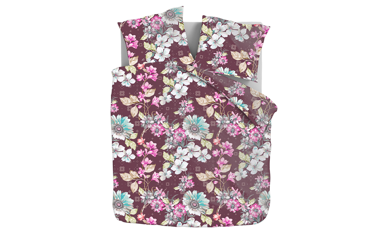 Housse de couette en flanelle - 240x220 cm - Motif floral