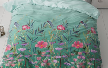 Flower & Birds Turquoise 240 x 200/220