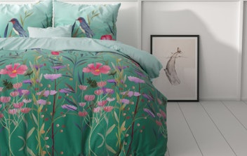 Flower & Birds Turquoise 240 x 200/220