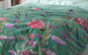 Flower & Birds Turquoise 240 x 200/220