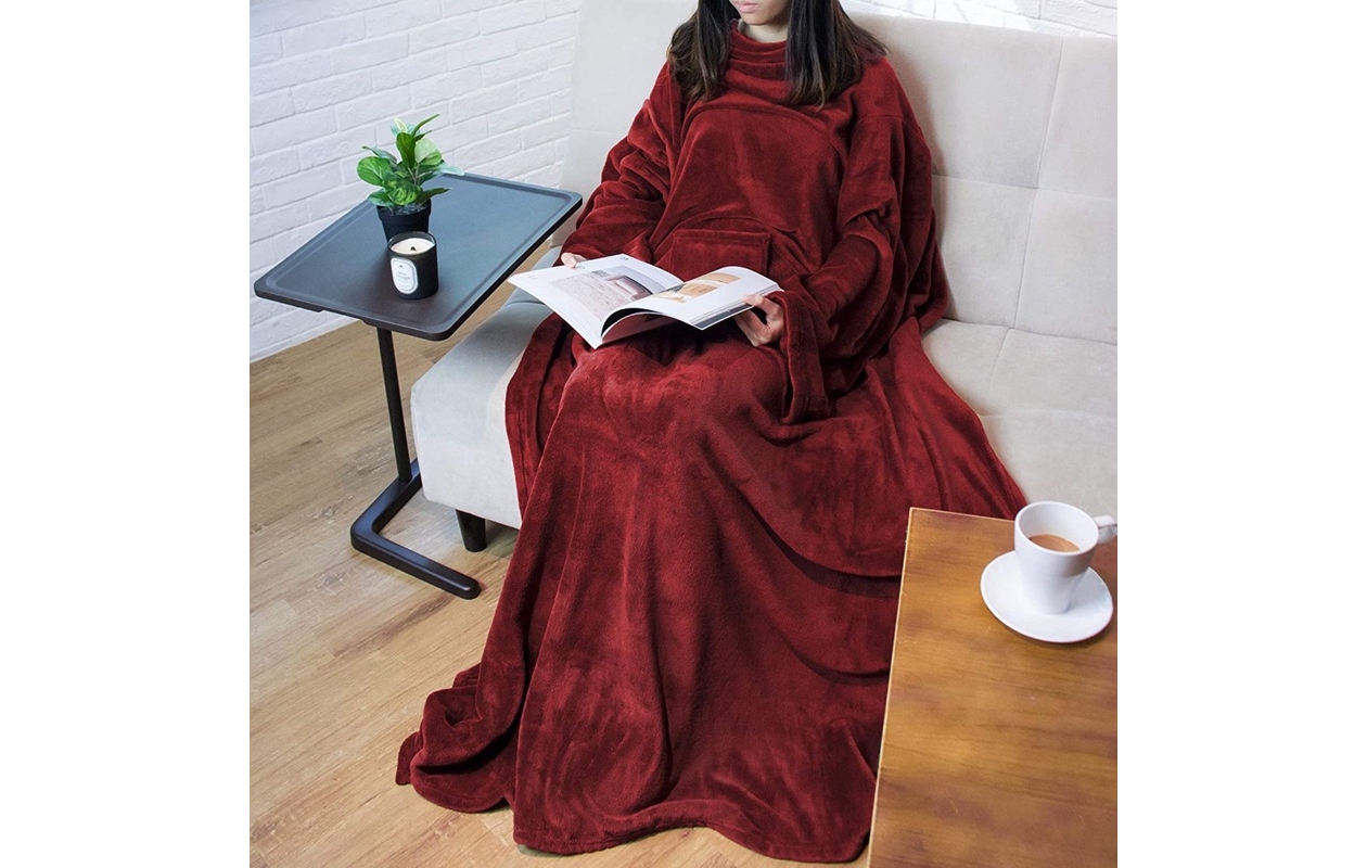Geasy Fleece Deken met mouwen - 135 X 180 - Rood