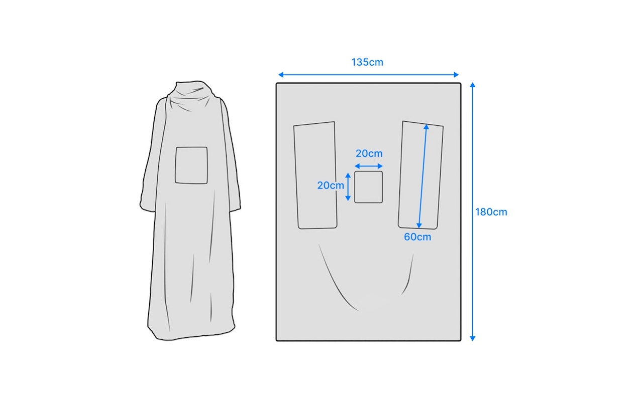 Fleece deken met mouwen - 135x180 - Grijs