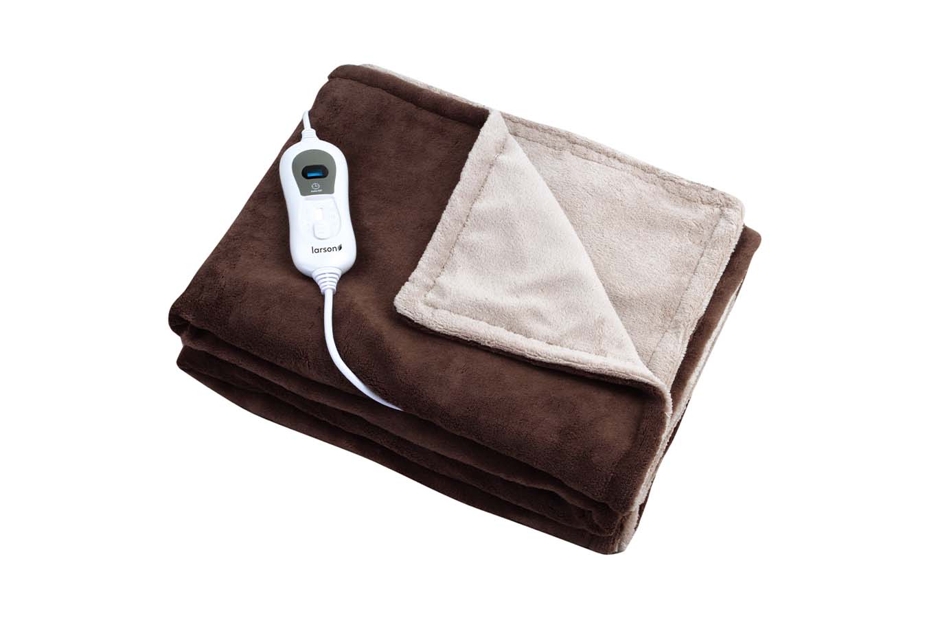 Larson - Elektrisch fleece deken - 160x120 cm - Bruin