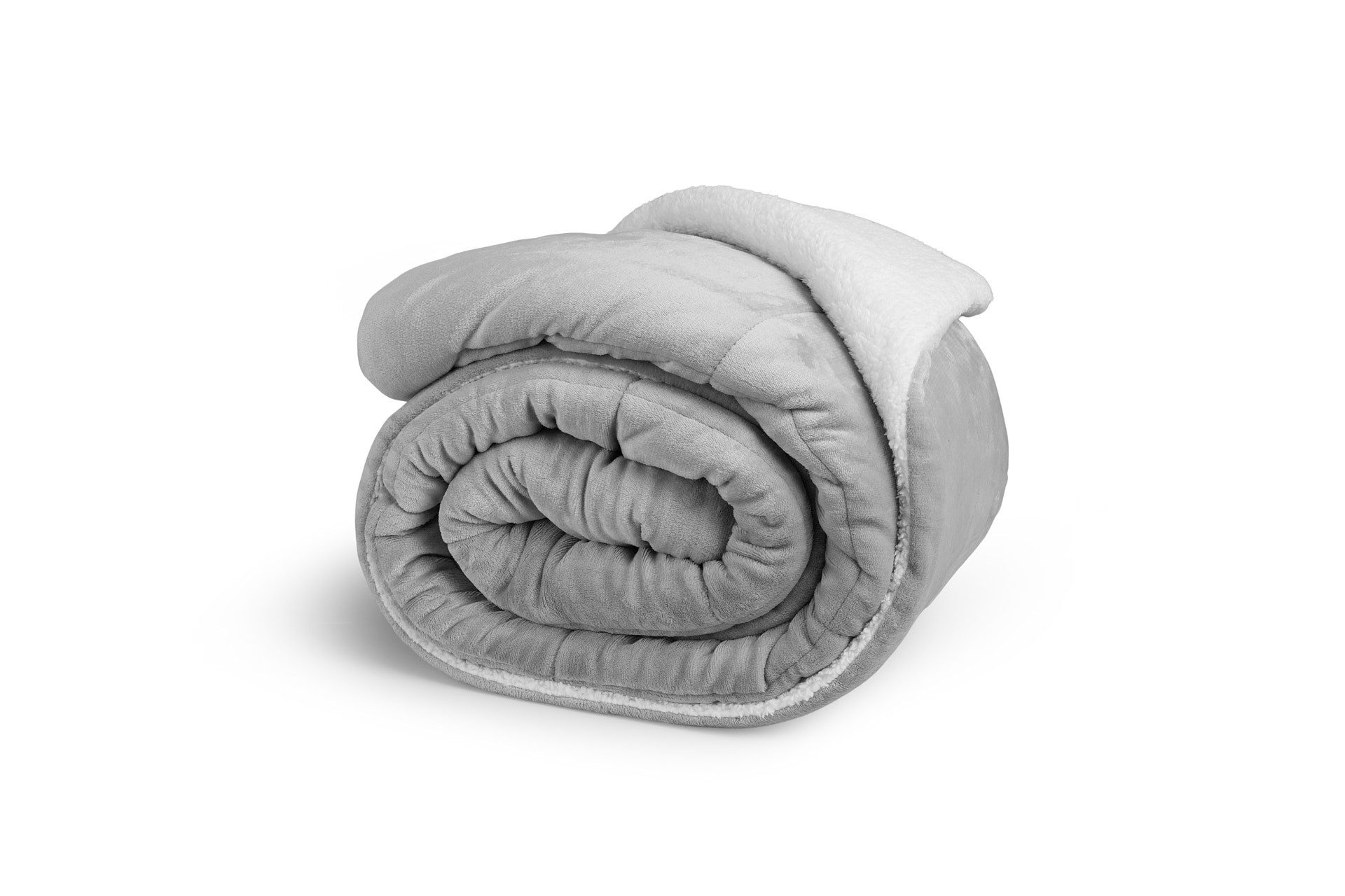 SleepMed 2-zijdige luxe sherpa deken - Lichtgrijs - 200 x 200 cm