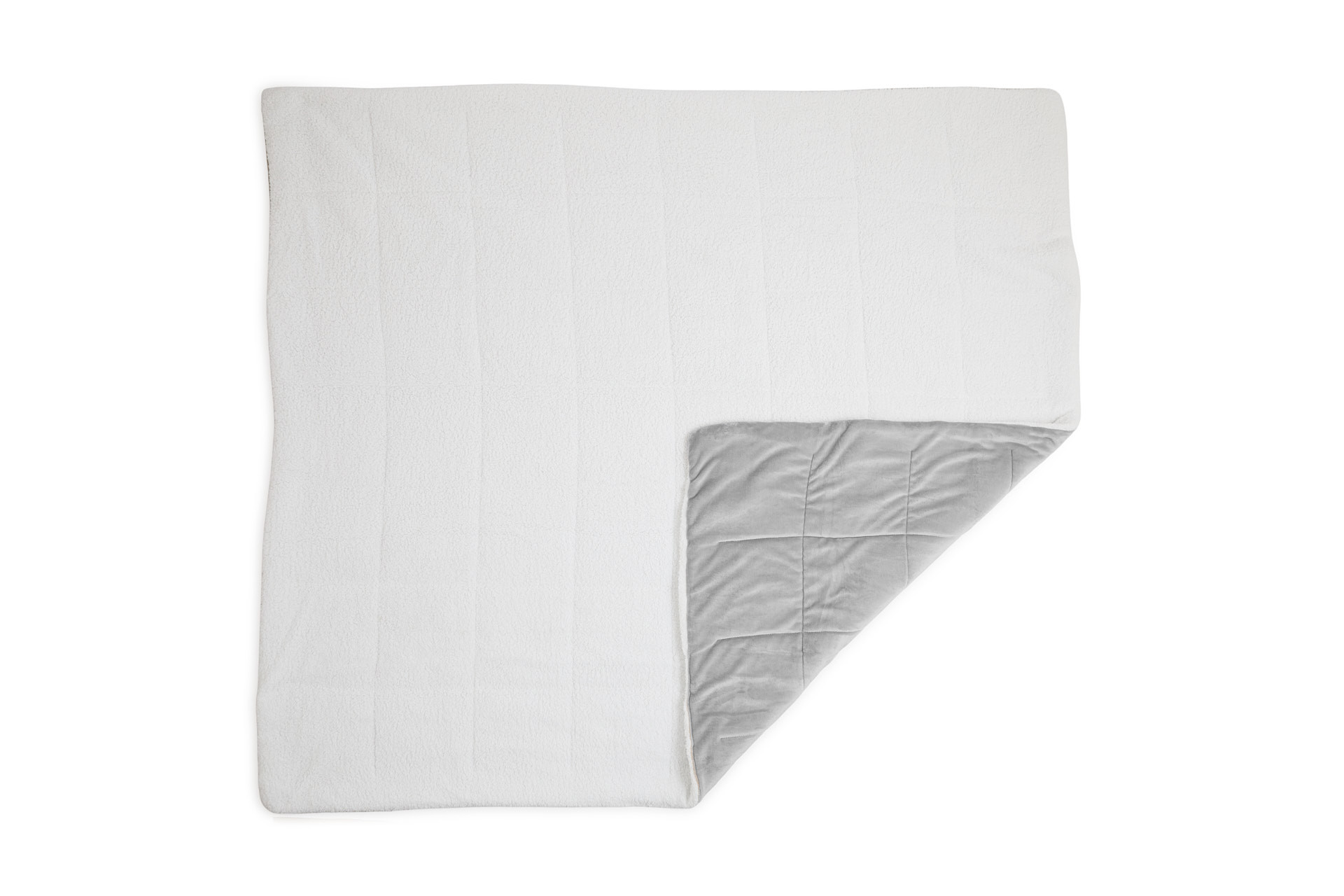 SleepMed 2-zijdige luxe sherpa deken - Lichtgrijs - 200 x 200 cm