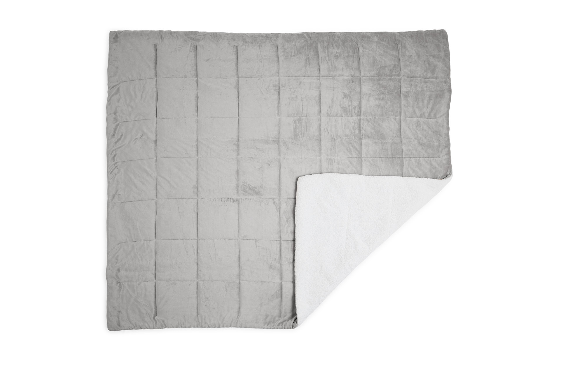 SleepMed 2-zijdige luxe sherpa deken - Lichtgrijs - 200 x 200 cm