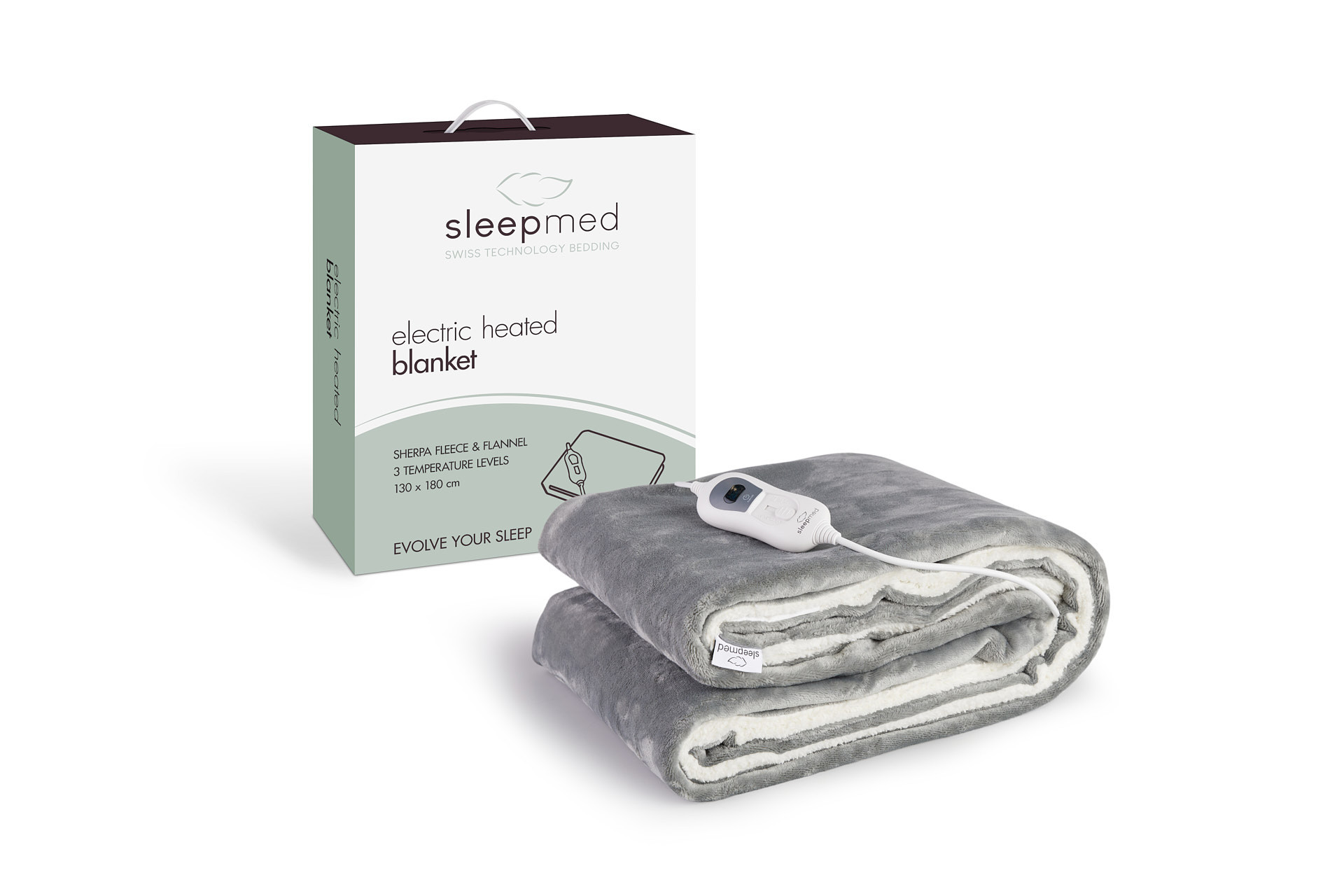 Sleepmed Elektrische knuffeldeken - Lichtgrijs