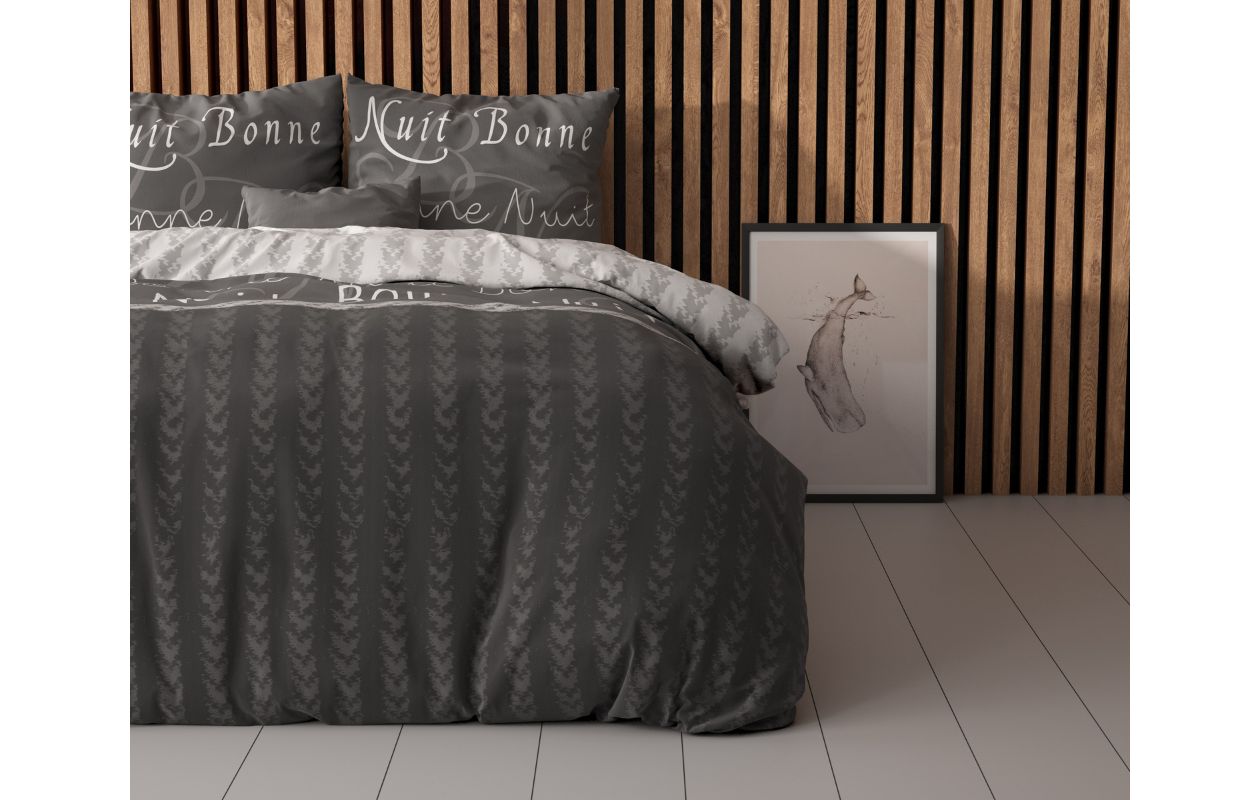 Sleeptime dekbedovertrek Bonne Nuit 4 Antraciet 240 x 220