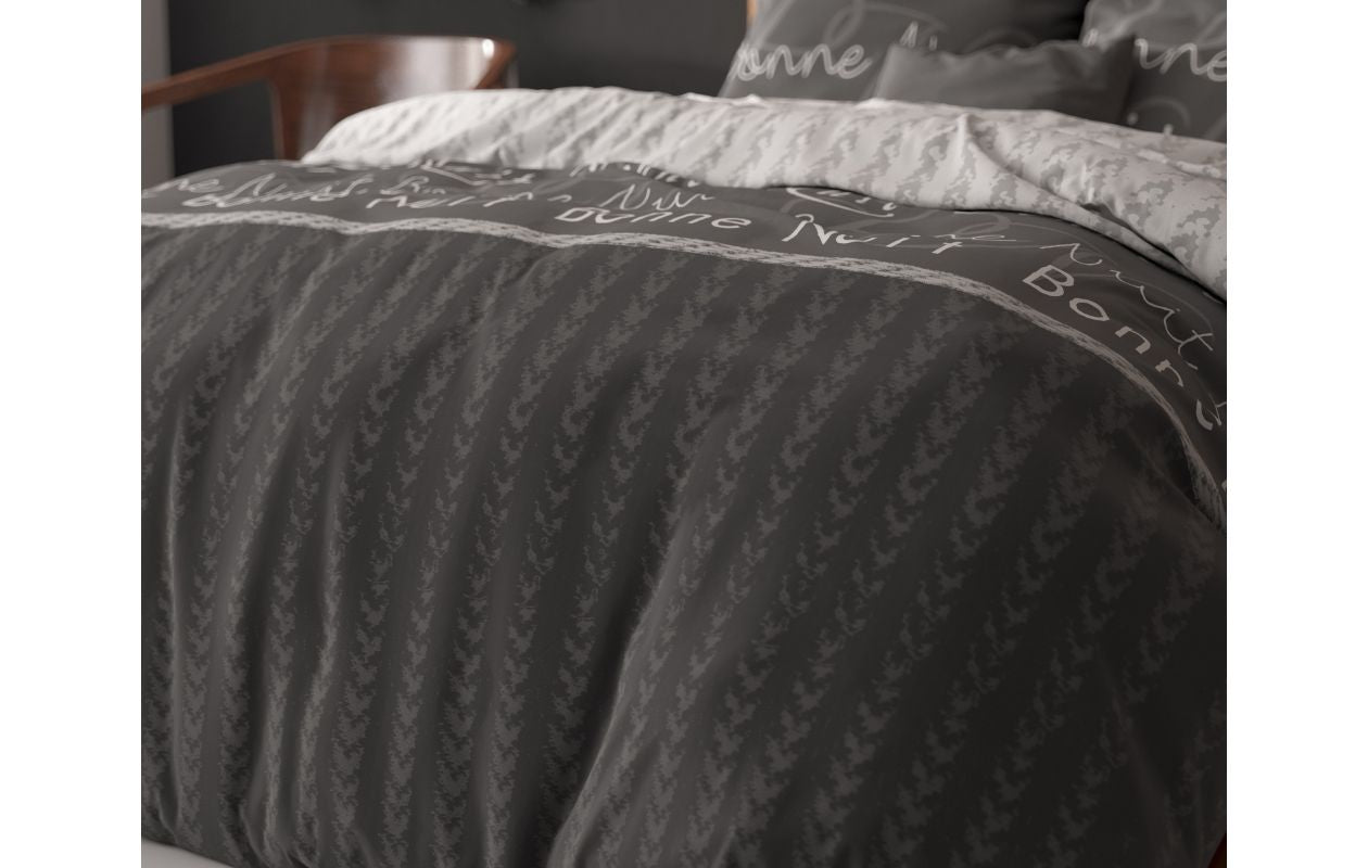 Sleeptime dekbedovertrek Bonne Nuit 4 Antraciet 240 x 220