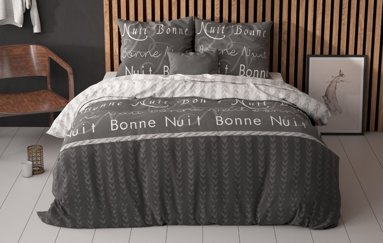 Sleeptime dekbedovertrek Bonne Nuit 4 Antraciet 240 x 220