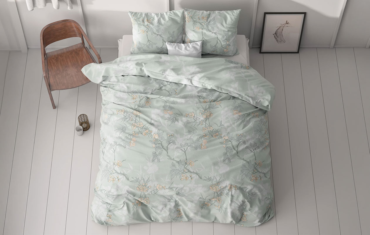 Housse de couette Sleeptime Classy Blossom Bleu