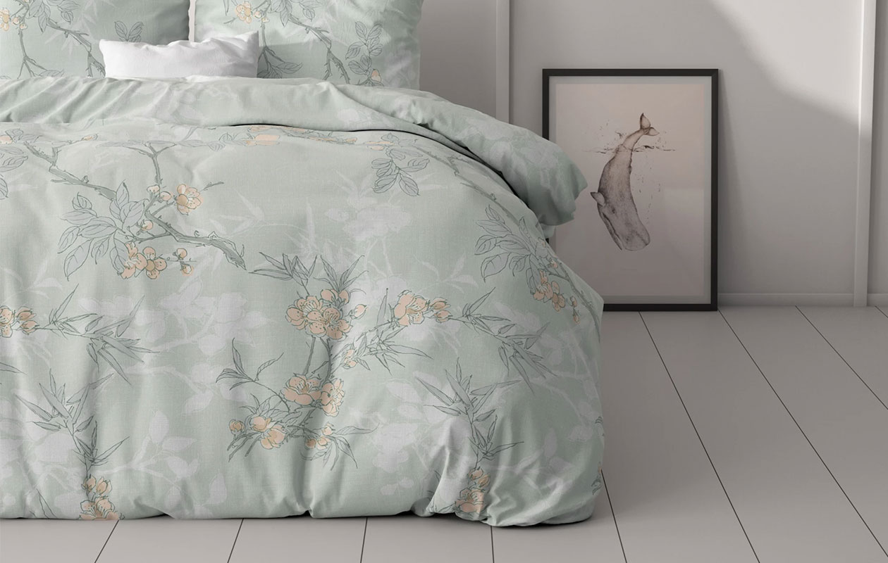 Housse de couette Sleeptime Classy Blossom Bleu