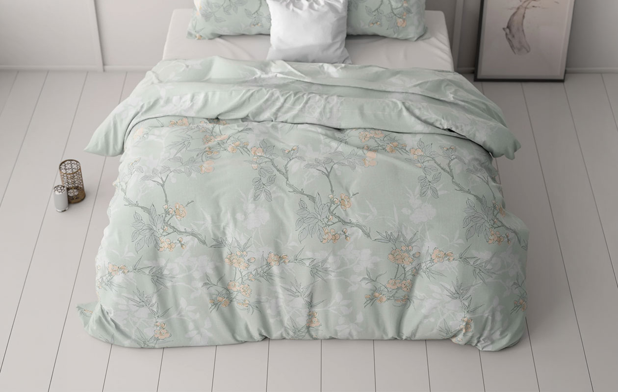 Housse de couette Sleeptime Classy Blossom Bleu