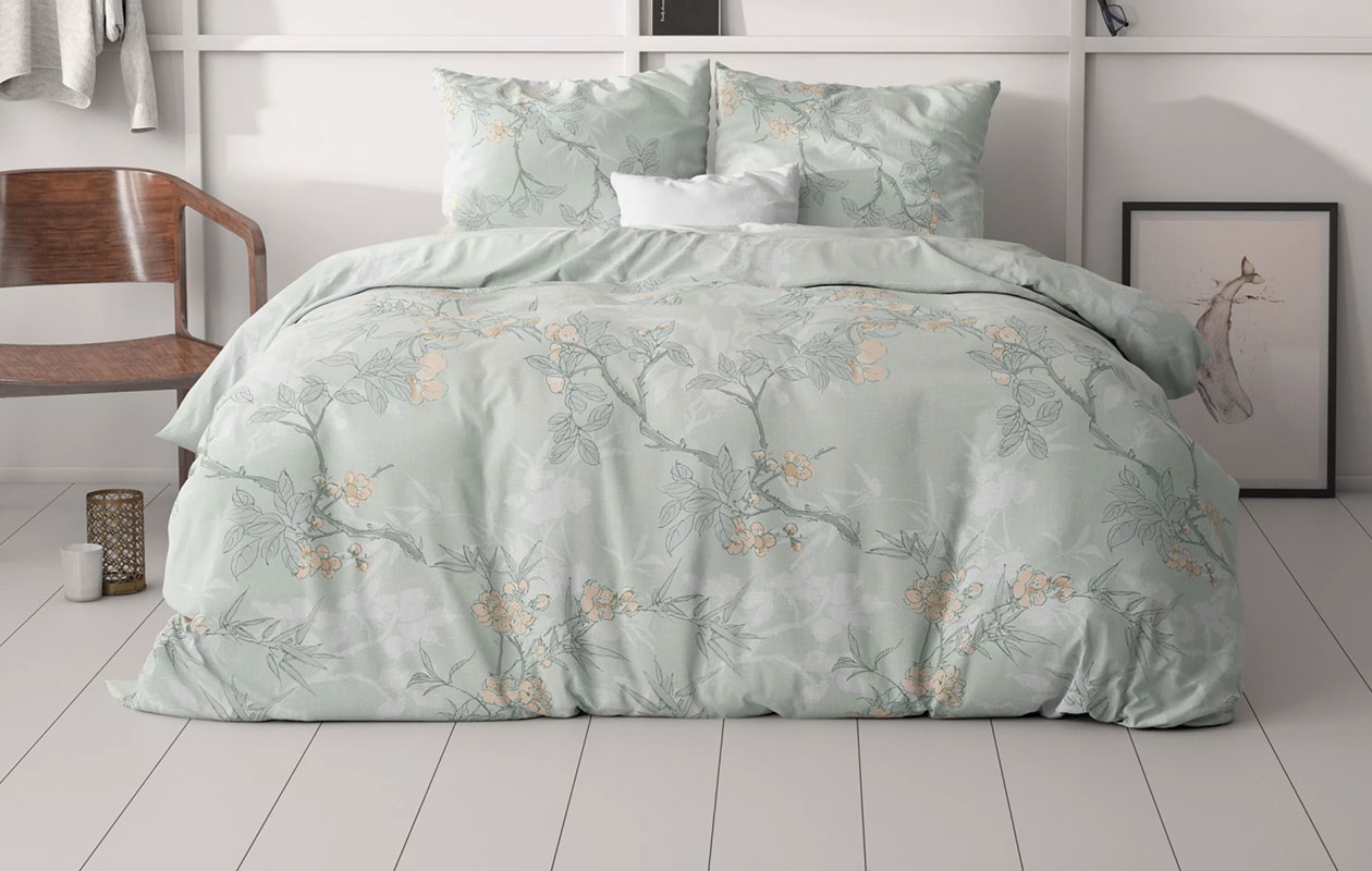 Housse de couette Sleeptime Classy Blossom Bleu