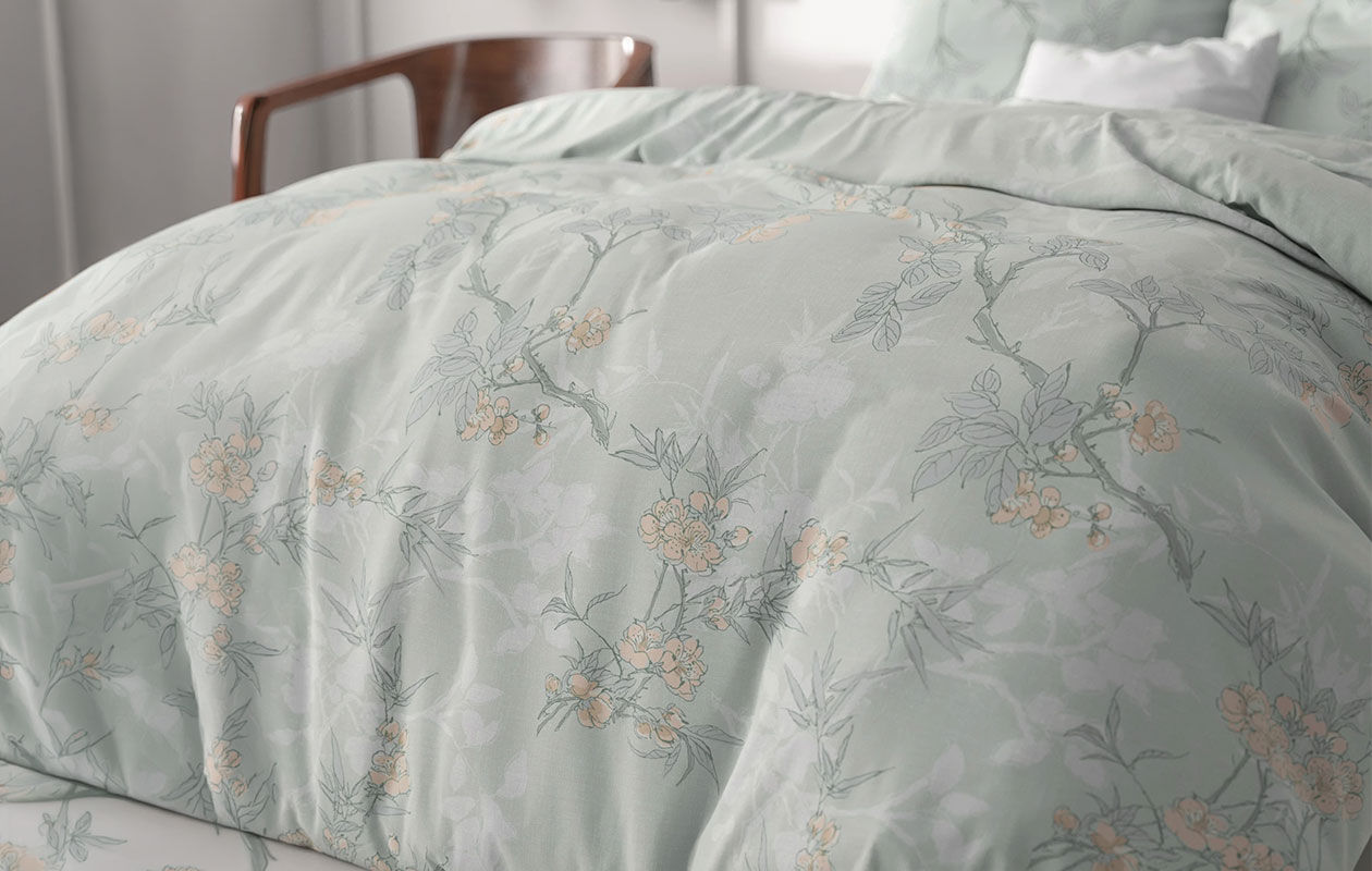 Housse de couette Sleeptime Classy Blossom Bleu