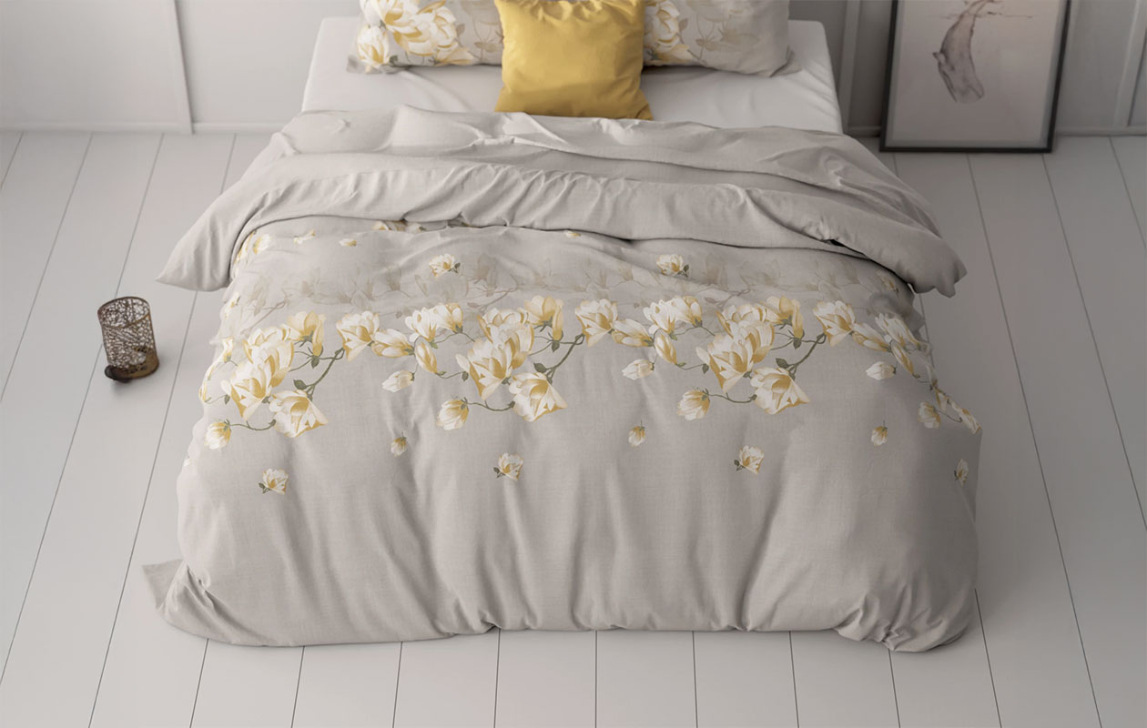 Sleeptime Dekbedovertrek summer flower zand 240x200/220 cm