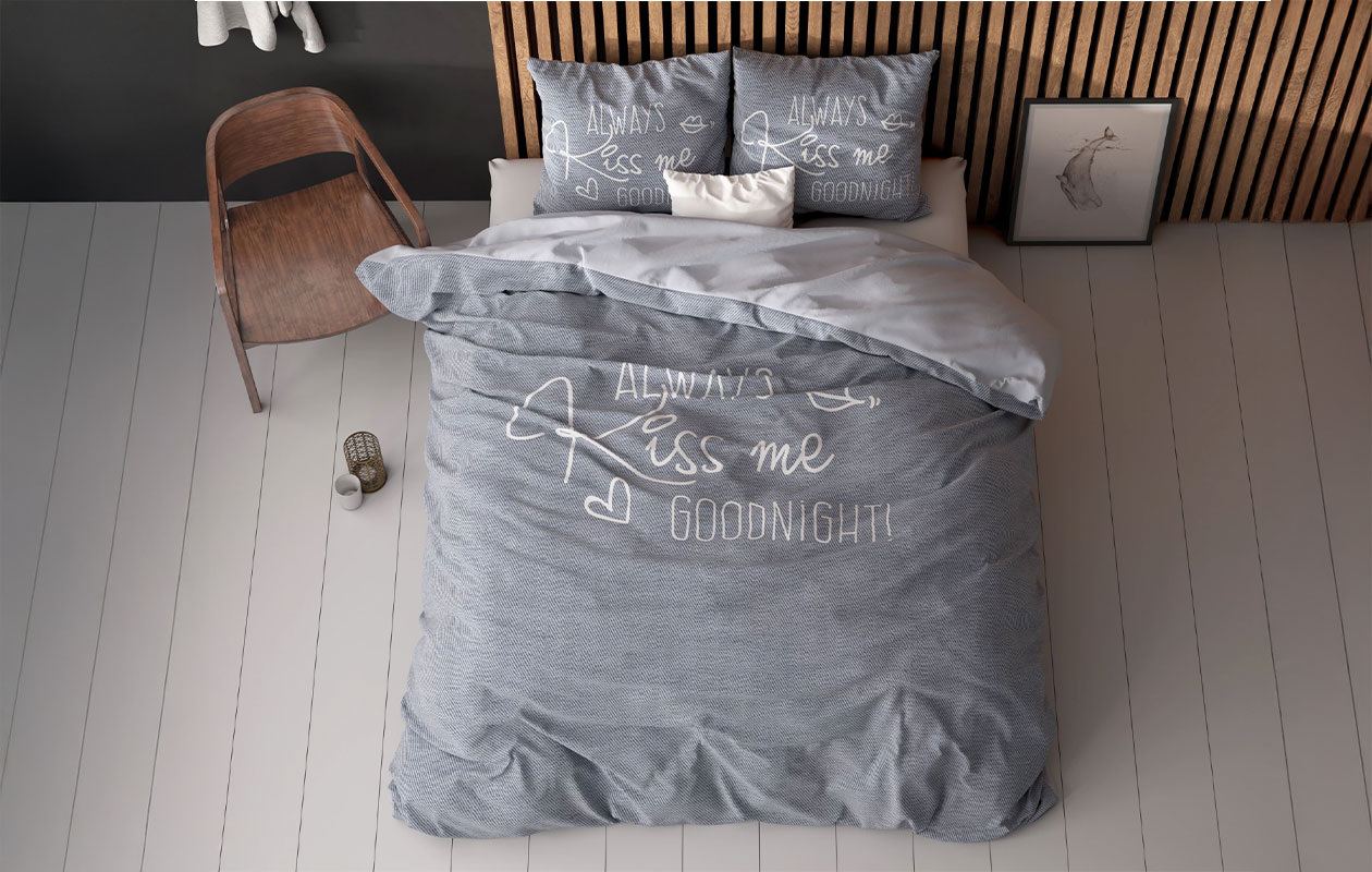 Sleeptime dekbedovertrek Kiss Me Blue 240x200/220 cm