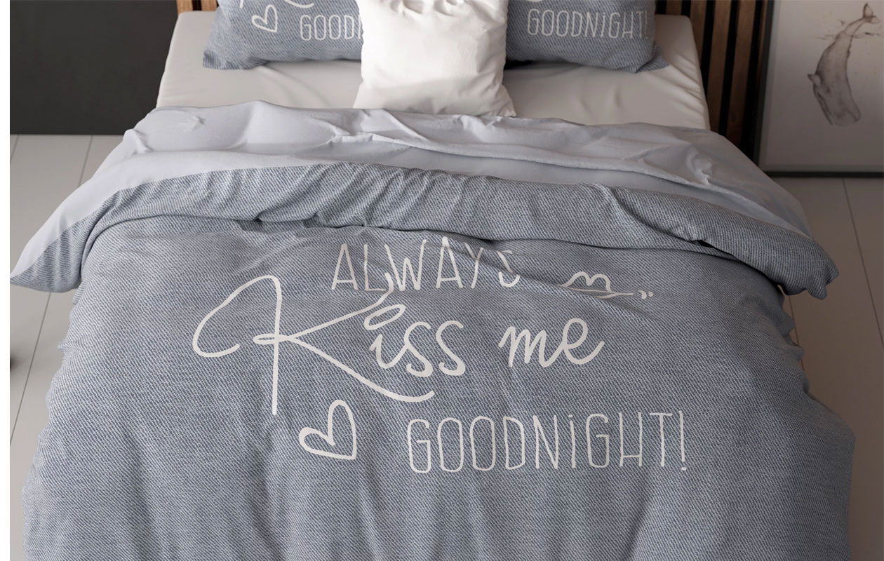 Sleeptime dekbedovertrek Kiss Me Blue 240x200/220 cm