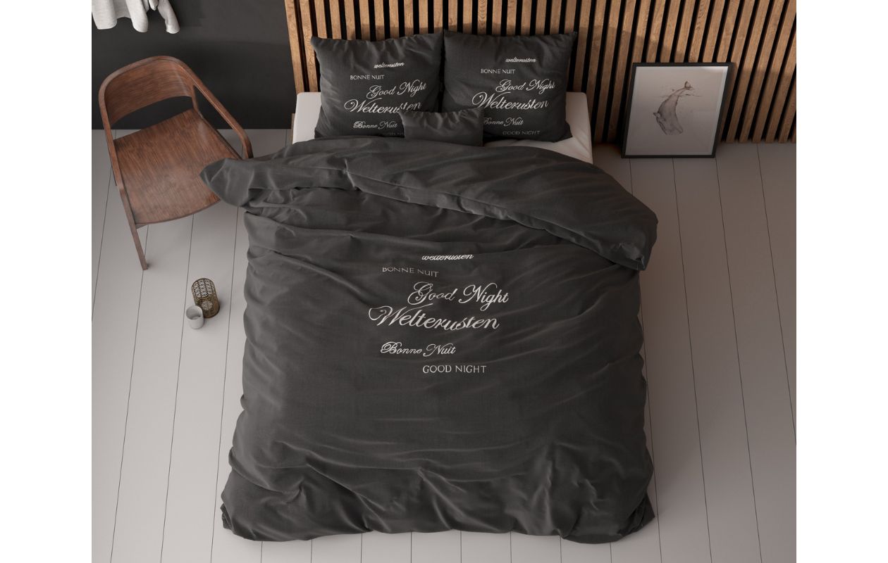 Sleeptime Dekbedovertrekset Welterusten Zwart 240 x 200/220