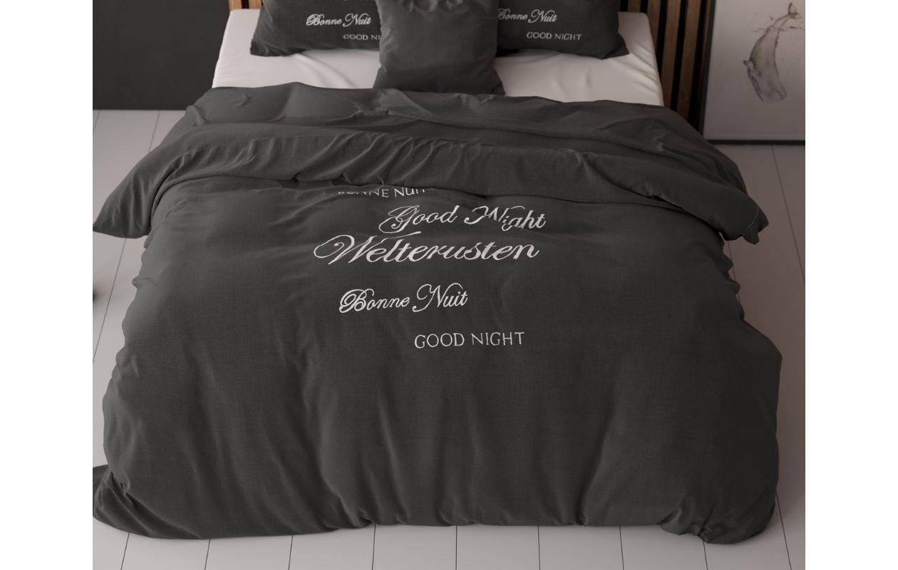 Sleeptime Dekbedovertrekset Welterusten Zwart 240 x 200/220
