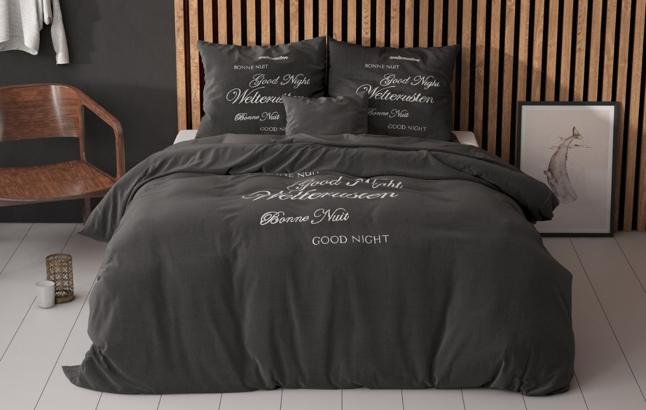 Sleeptime Dekbedovertrekset Welterusten Zwart 240 x 200/220