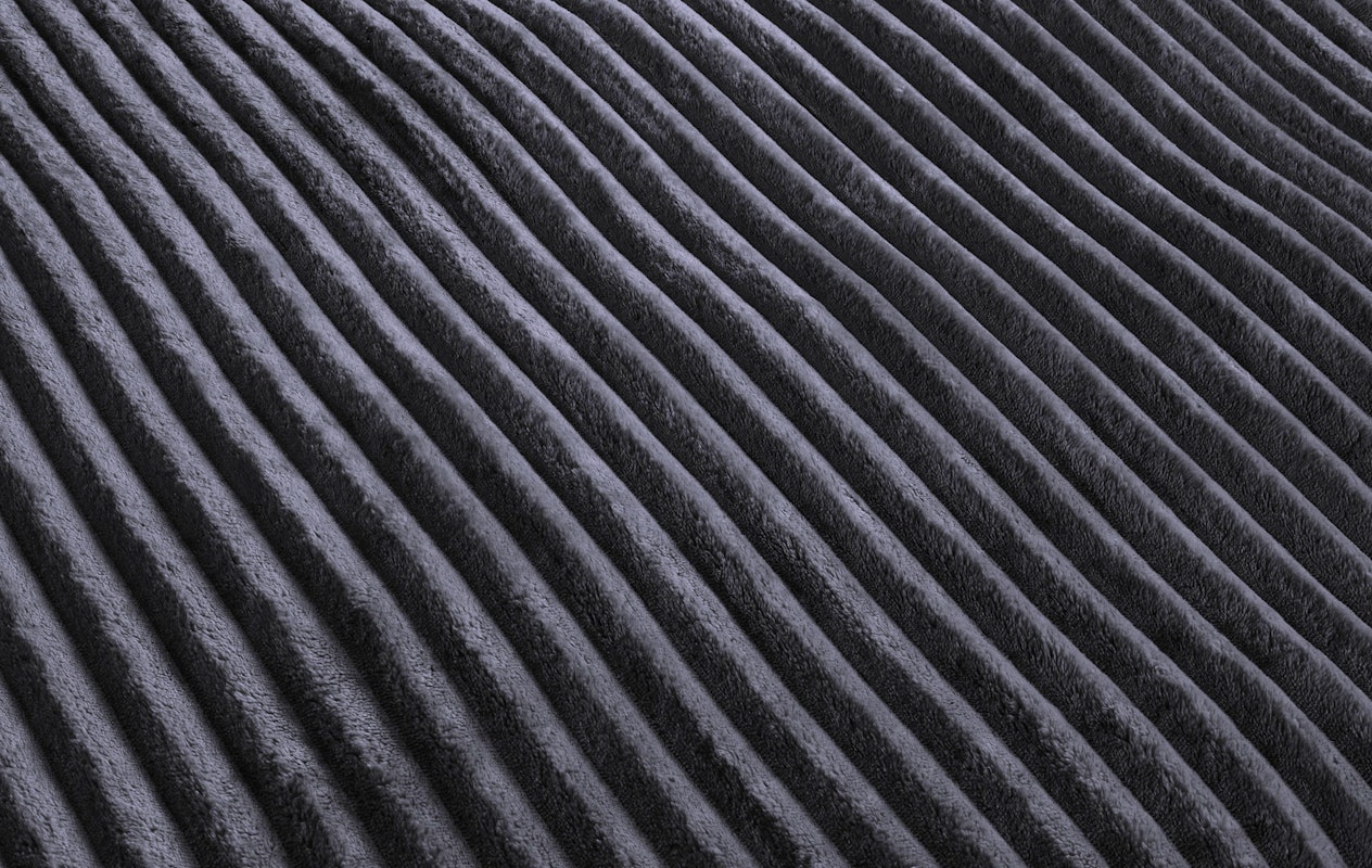 Teddy brede rib dekbedovertrek 240x220 - Antraciet