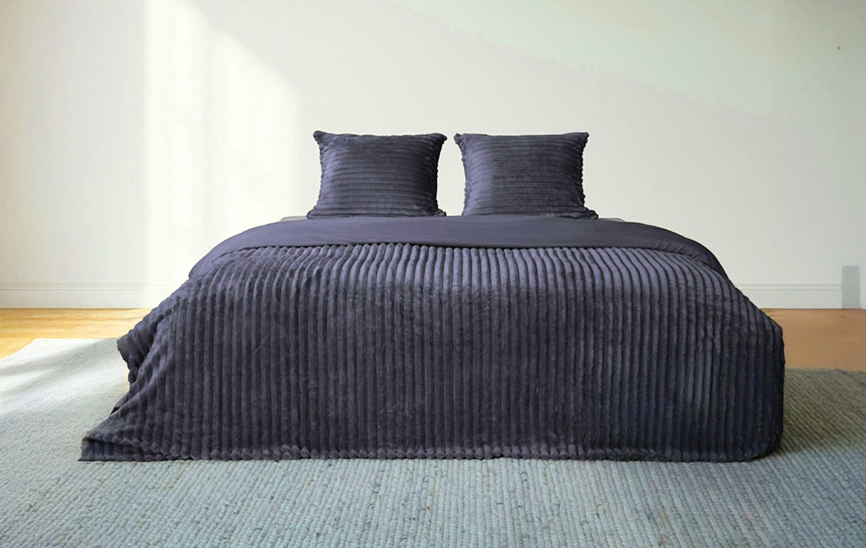 Teddy brede rib dekbedovertrek 240x220 met korting