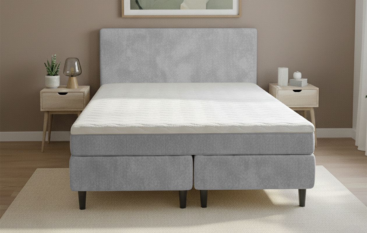 Boxspring Zydante® 2 personnes 180x200 cm - Velours - Argent